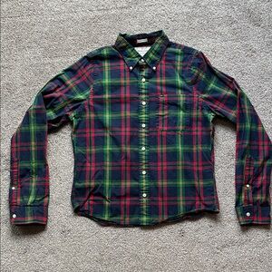 Abercrombie & Fitch Red and Green Plaid Button Down Shirt